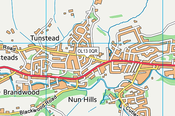 OL13 0QR map - OS VectorMap District (Ordnance Survey)