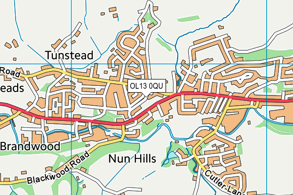 OL13 0QU map - OS VectorMap District (Ordnance Survey)