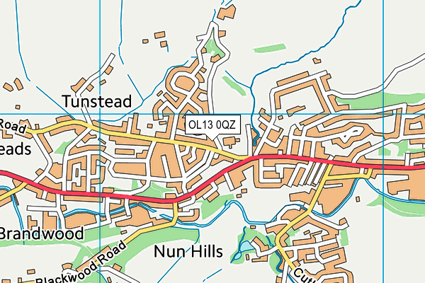 OL13 0QZ map - OS VectorMap District (Ordnance Survey)