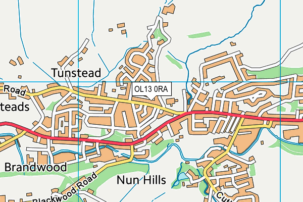 OL13 0RA map - OS VectorMap District (Ordnance Survey)