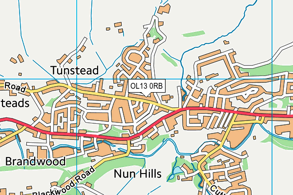 OL13 0RB map - OS VectorMap District (Ordnance Survey)