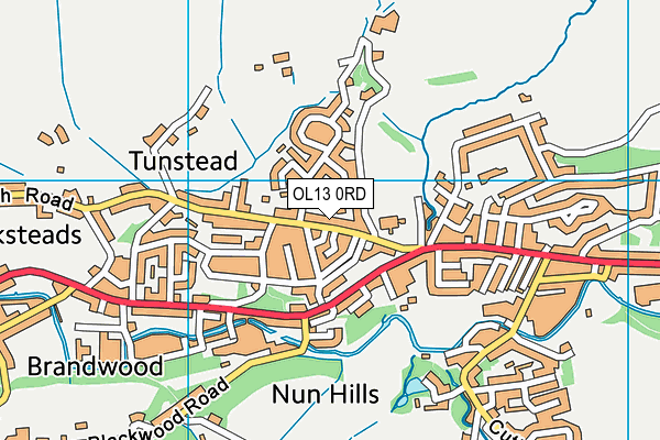 OL13 0RD map - OS VectorMap District (Ordnance Survey)