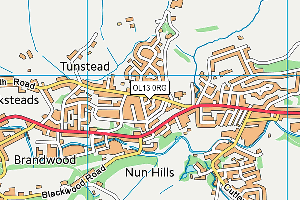 OL13 0RG map - OS VectorMap District (Ordnance Survey)