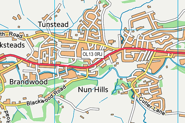 OL13 0RJ map - OS VectorMap District (Ordnance Survey)