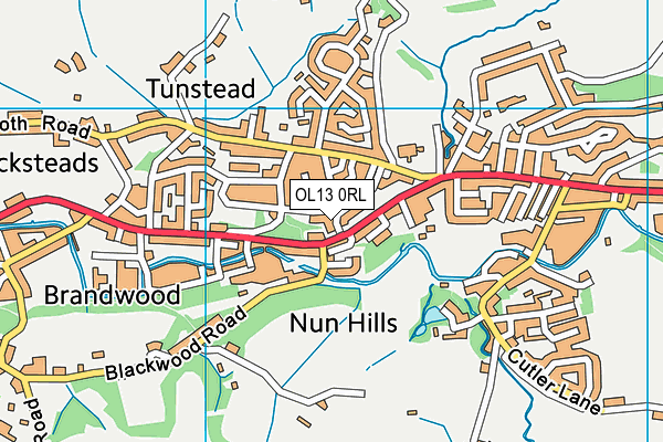 OL13 0RL map - OS VectorMap District (Ordnance Survey)