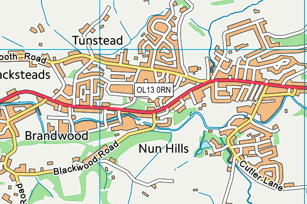 OL13 0RN map - OS VectorMap District (Ordnance Survey)