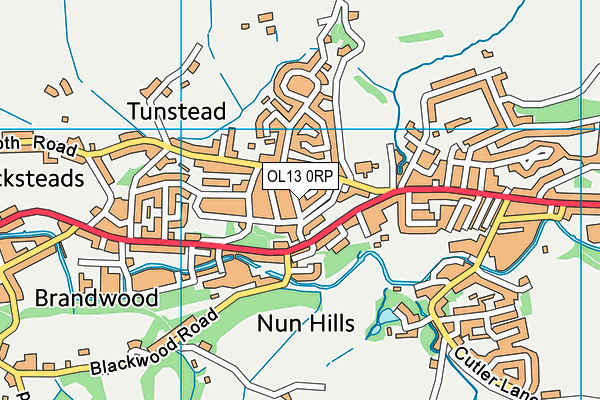 OL13 0RP map - OS VectorMap District (Ordnance Survey)