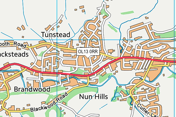 OL13 0RR map - OS VectorMap District (Ordnance Survey)