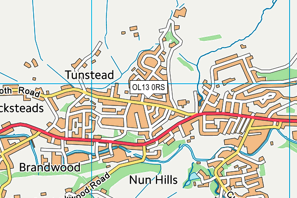 OL13 0RS map - OS VectorMap District (Ordnance Survey)