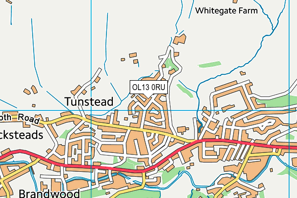 OL13 0RU map - OS VectorMap District (Ordnance Survey)