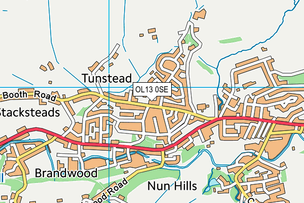 OL13 0SE map - OS VectorMap District (Ordnance Survey)