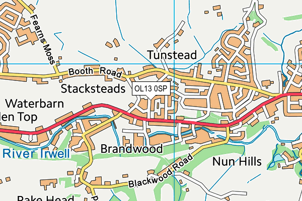 OL13 0SP map - OS VectorMap District (Ordnance Survey)