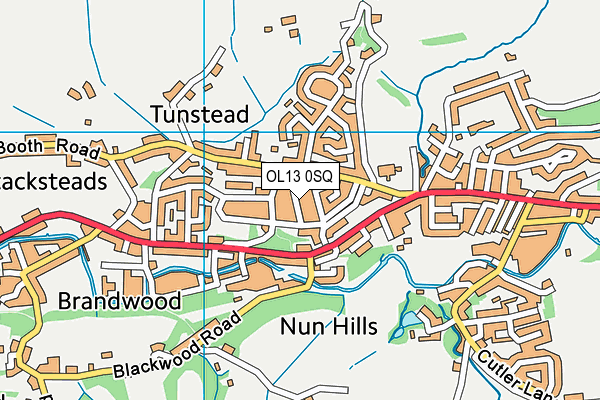 OL13 0SQ map - OS VectorMap District (Ordnance Survey)