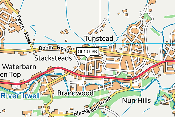 OL13 0SR map - OS VectorMap District (Ordnance Survey)