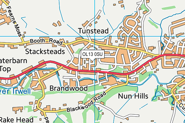 OL13 0SU map - OS VectorMap District (Ordnance Survey)