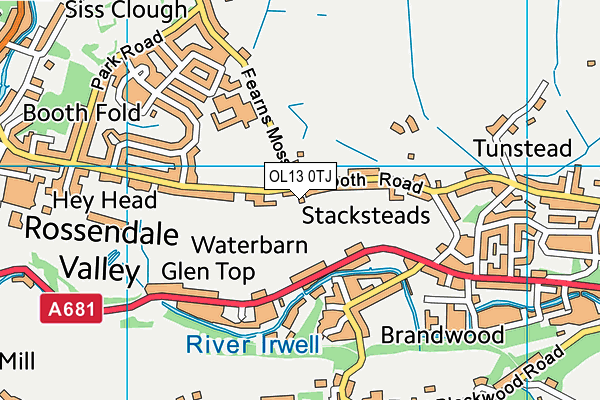 OL13 0TJ map - OS VectorMap District (Ordnance Survey)