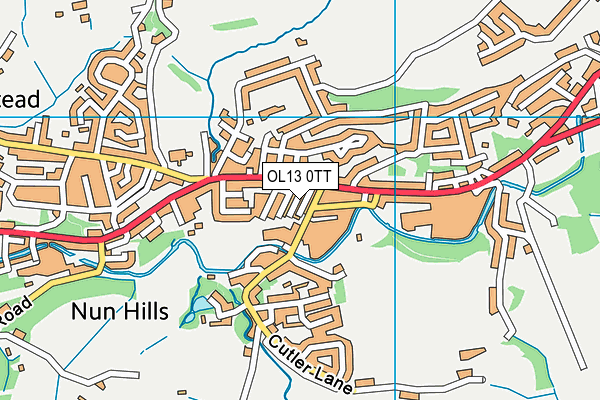 OL13 0TT map - OS VectorMap District (Ordnance Survey)