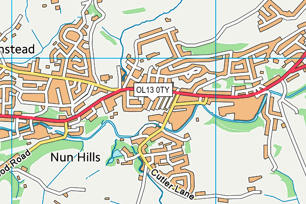 OL13 0TY map - OS VectorMap District (Ordnance Survey)