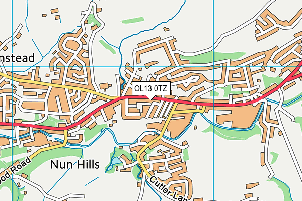 OL13 0TZ map - OS VectorMap District (Ordnance Survey)