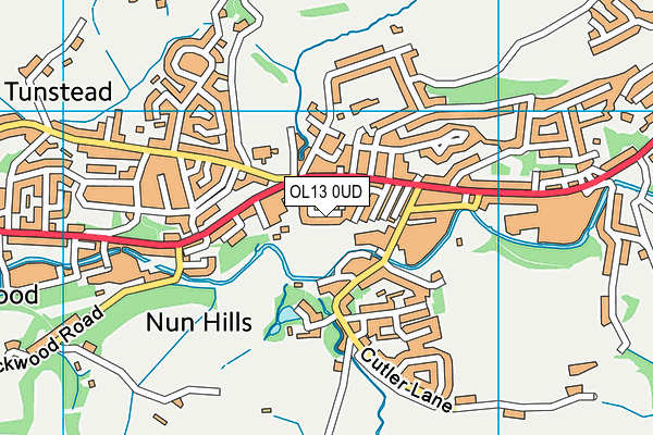 OL13 0UD map - OS VectorMap District (Ordnance Survey)