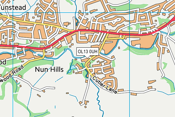 OL13 0UH map - OS VectorMap District (Ordnance Survey)