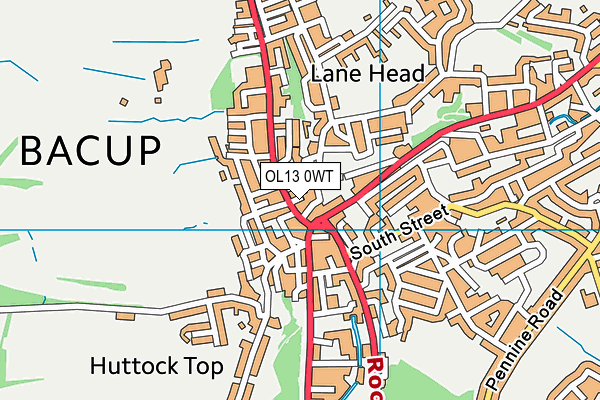 OL13 0WT map - OS VectorMap District (Ordnance Survey)