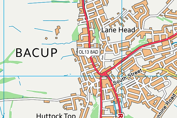 OL13 8AD map - OS VectorMap District (Ordnance Survey)