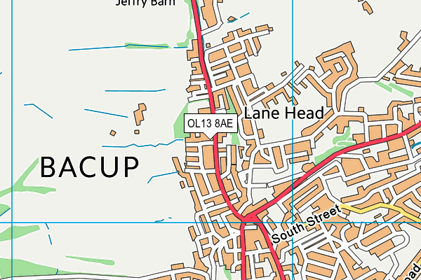 Map of BACUP FOOD LTD at district scale