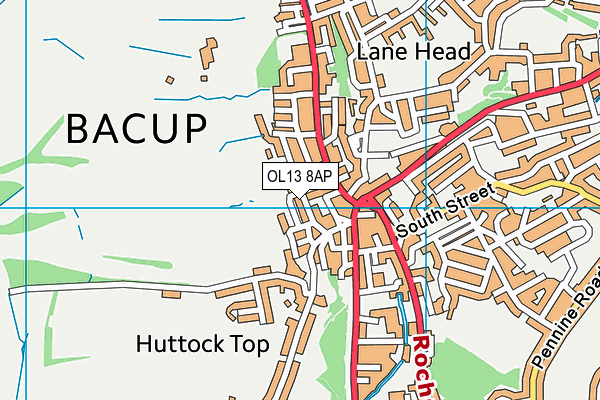 OL13 8AP map - OS VectorMap District (Ordnance Survey)