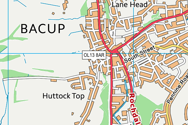 OL13 8AR map - OS VectorMap District (Ordnance Survey)