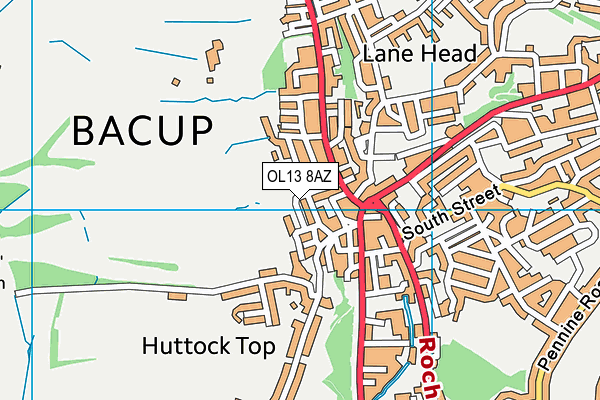 OL13 8AZ map - OS VectorMap District (Ordnance Survey)