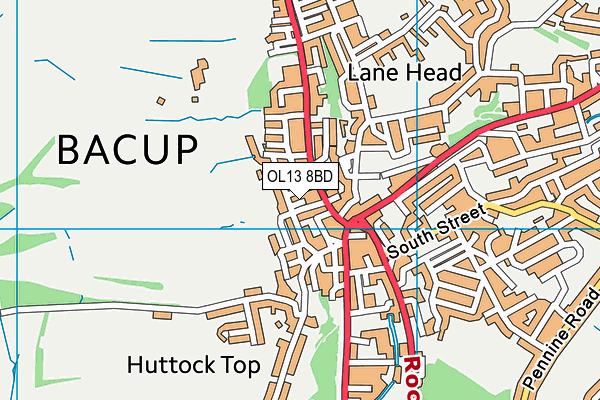 OL13 8BD map - OS VectorMap District (Ordnance Survey)