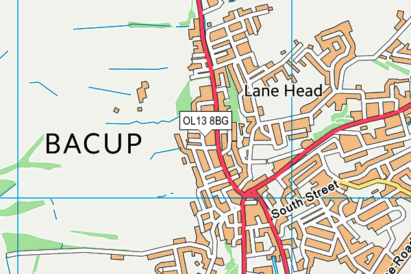 OL13 8BG map - OS VectorMap District (Ordnance Survey)