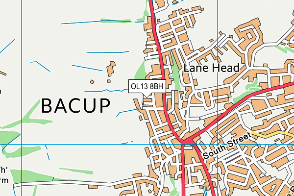 OL13 8BH map - OS VectorMap District (Ordnance Survey)
