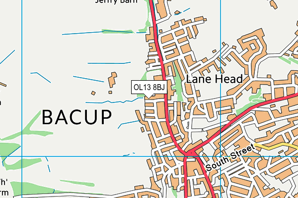 OL13 8BJ map - OS VectorMap District (Ordnance Survey)