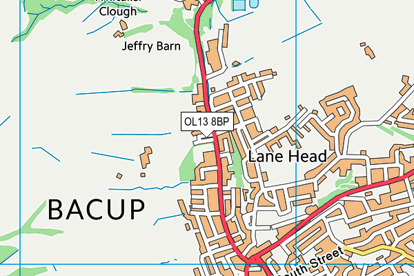 OL13 8BP map - OS VectorMap District (Ordnance Survey)