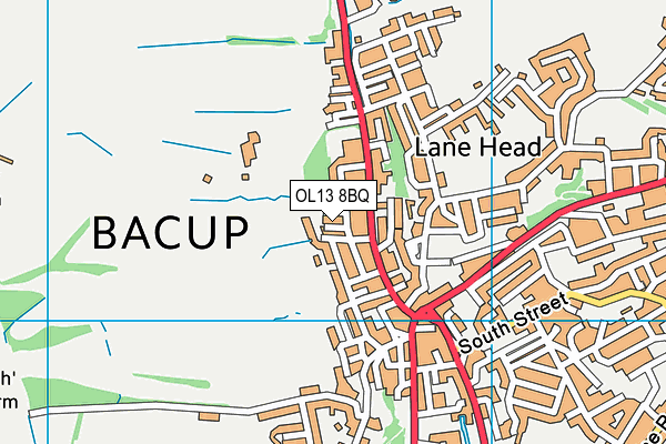 OL13 8BQ map - OS VectorMap District (Ordnance Survey)