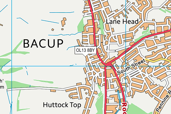 OL13 8BY map - OS VectorMap District (Ordnance Survey)