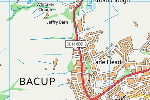 OL13 8DD map - OS VectorMap District (Ordnance Survey)