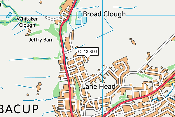 OL13 8DJ map - OS VectorMap District (Ordnance Survey)