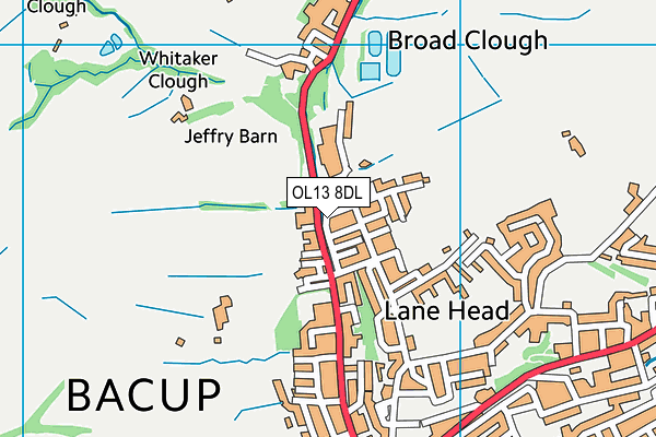 OL13 8DL map - OS VectorMap District (Ordnance Survey)