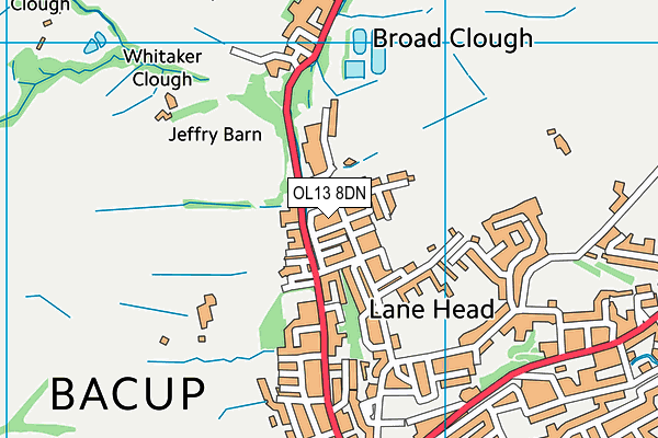 OL13 8DN map - OS VectorMap District (Ordnance Survey)