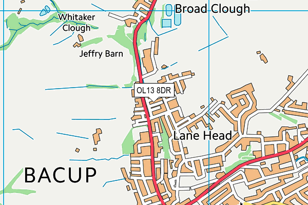 OL13 8DR map - OS VectorMap District (Ordnance Survey)