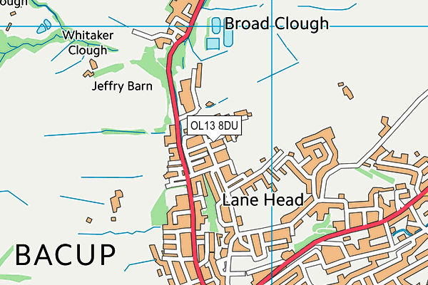 OL13 8DU map - OS VectorMap District (Ordnance Survey)