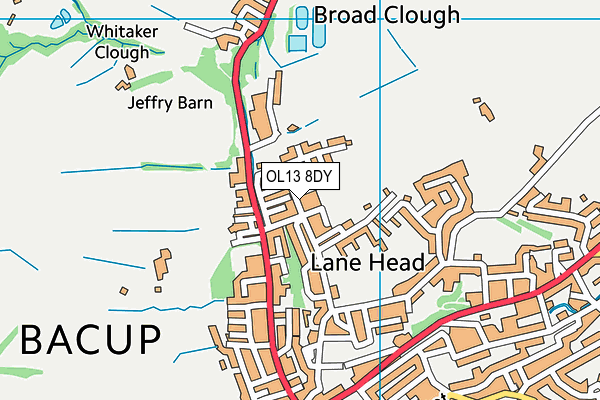 OL13 8DY map - OS VectorMap District (Ordnance Survey)