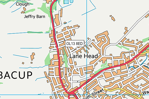 OL13 8ED map - OS VectorMap District (Ordnance Survey)