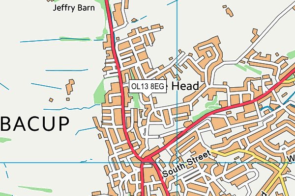OL13 8EG map - OS VectorMap District (Ordnance Survey)