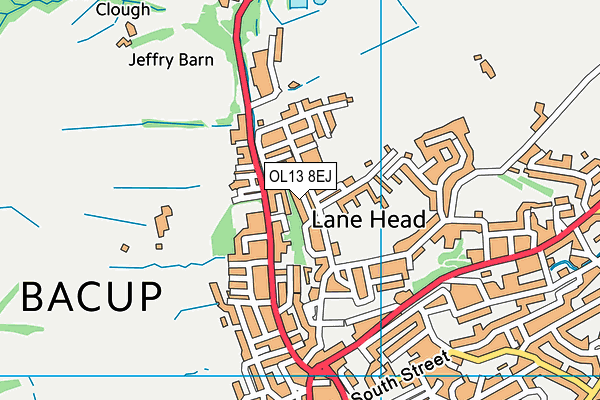 OL13 8EJ map - OS VectorMap District (Ordnance Survey)