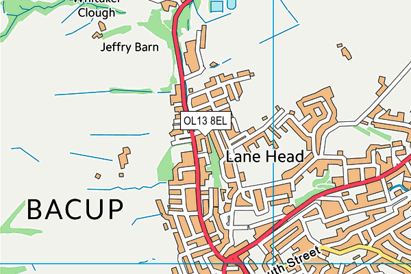 OL13 8EL map - OS VectorMap District (Ordnance Survey)