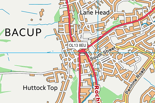 OL13 8EU map - OS VectorMap District (Ordnance Survey)